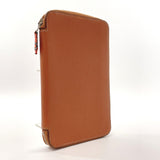 HERMES Notebook cover Silky Daily Vision Epsom/silk Brown Orange □O Carved seal Women Used - JP-BRANDS.com