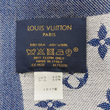 LOUIS VUITTON Stall M71376 Monogram denim silk/wool Navy Women Used