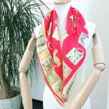 GUCCI scarf Coffee cup pattern silk pink Women Used - JP-BRANDS.com