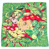 BOTTEGAVENETA scarf Vegetable pattern silk green Red Women Used - JP-BRANDS.com