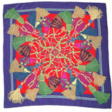 BOTTEGAVENETA scarf Tassel pattern silk purple Red Women Used - JP-BRANDS.com