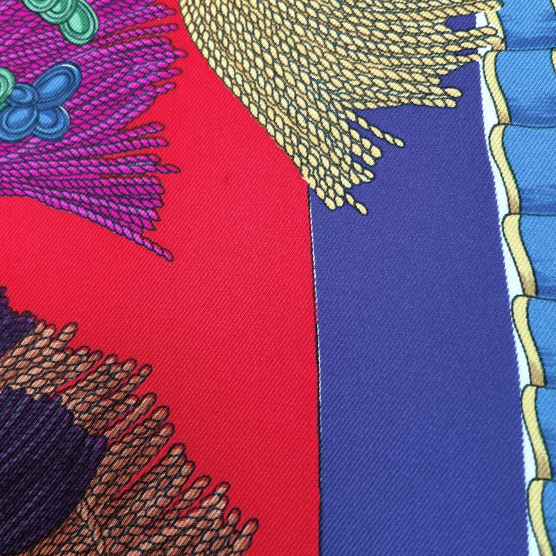 BOTTEGAVENETA scarf Tassel pattern silk purple Red Women Used - JP-BRANDS.com
