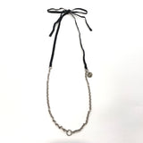 PRADA Necklace 1AJ630 Ribbon Necklace brass Silver Black Women Used