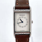 YVES SAINT LAURENT Watches 501677 quartz Stainless Steel/leather Silver white Women Used