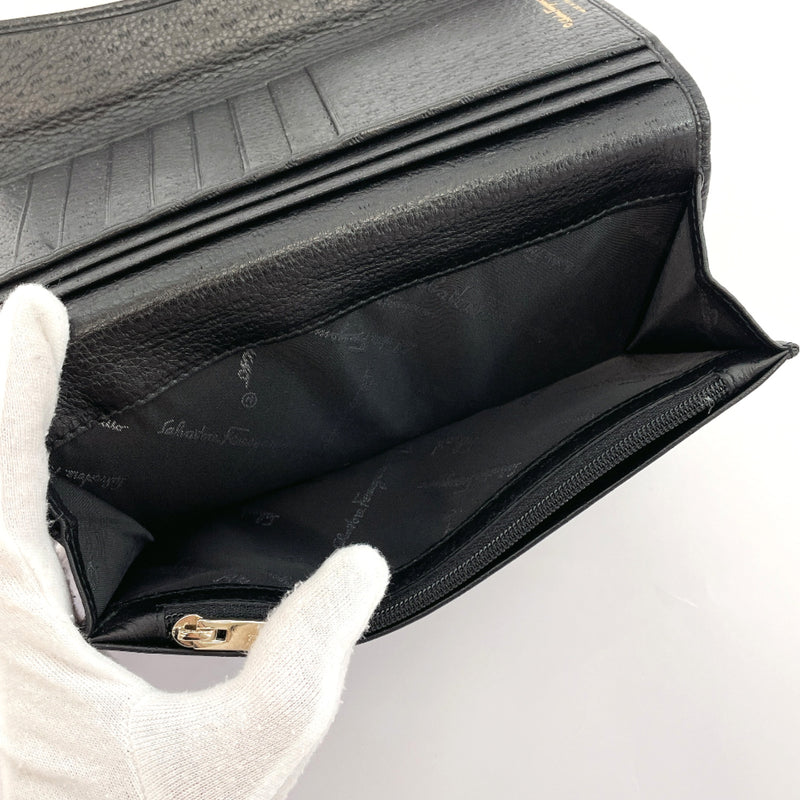 Salvatore Ferragamo purse Gancini leather Black unisex Used