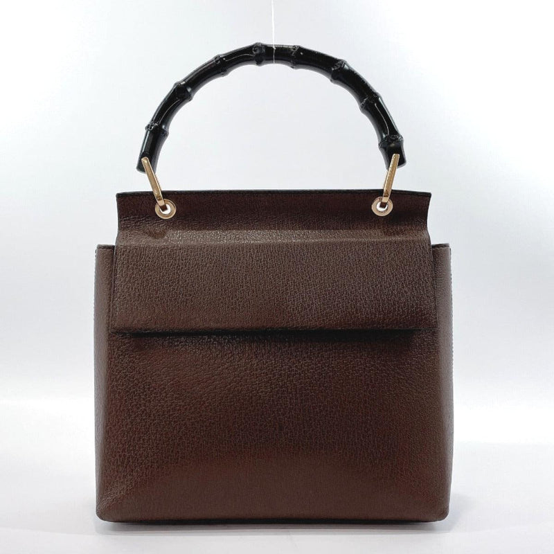 GUCCI Handbag 001.3444.1887 Bamboo vintage leather Dark brown Women Used - JP-BRANDS.com