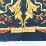 Salvatore Ferragamo handkerchief silk Navy Women Used