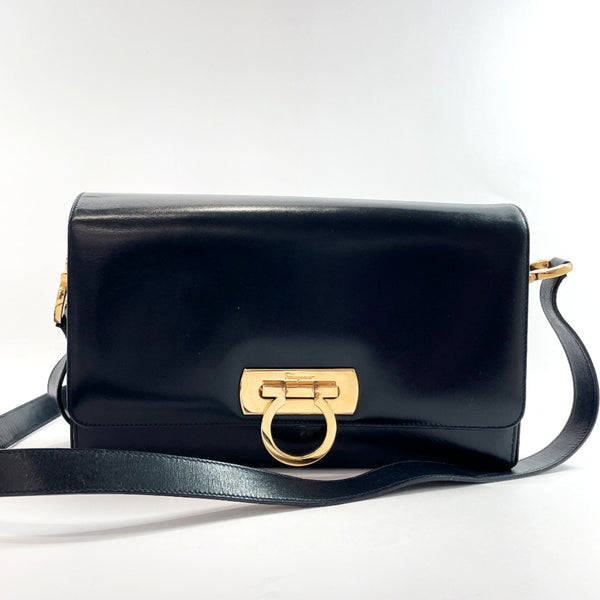 Salvatore Ferragamo Shoulder Bag E21 4696 Gancini vintage leather Navy –