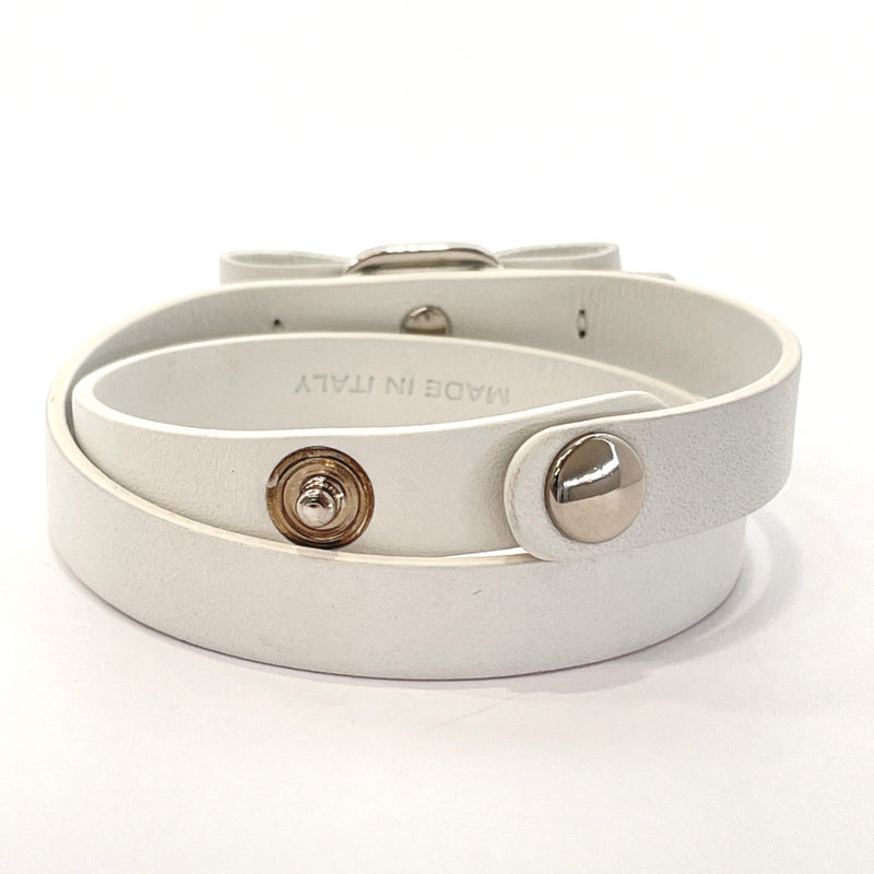 Salvatore Ferragamo bracelet Vala Ribbon leather white Women Used