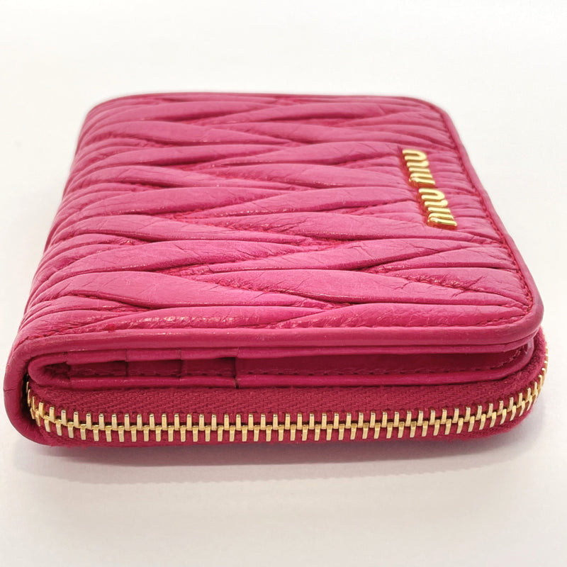MIUMIU wallet 5M0522 Materasse Compact zip leather pink Women Used