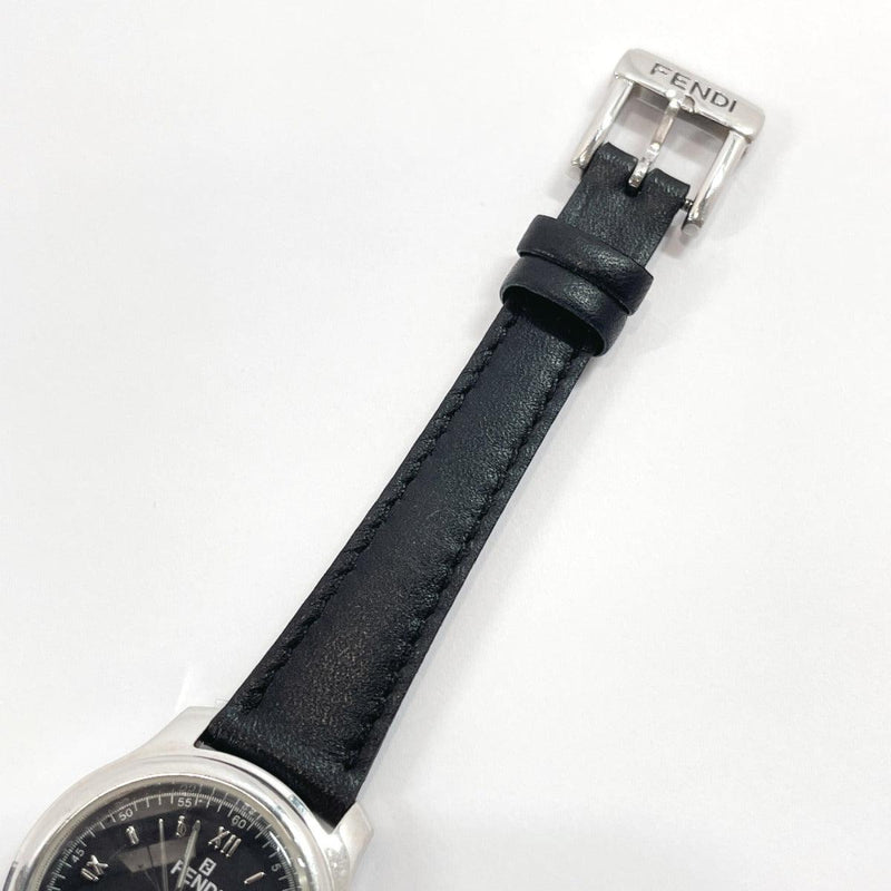 FENDI Watches 210L quartz Stainless Steel/leather Black Black Women Used - JP-BRANDS.com