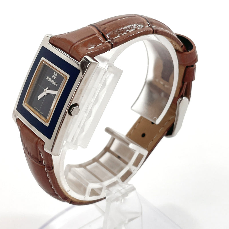 YVES SAINT LAURENT Watches quartz Stainless Steel Brown Navy Women Used