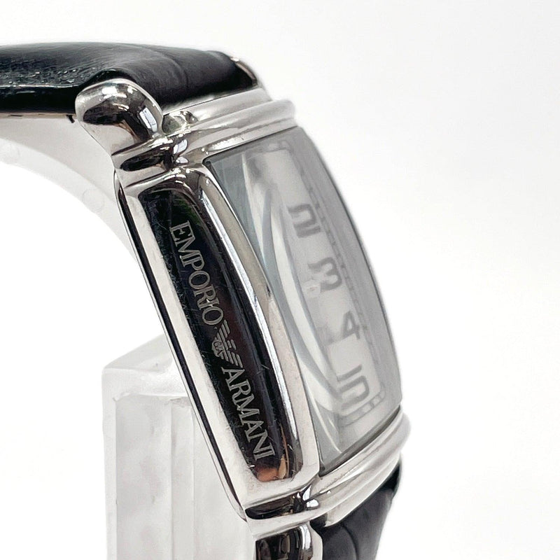 Emporio Armani Watches AR-0232 quartz quartz Stainless Steel/leather Silver Black mens Used - JP-BRANDS.com