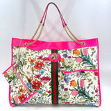 GUCCI Tote Bag 553959 Sherry line Raja Grande Flora Coated canvas/leather pink pink Women Used - JP-BRANDS.com