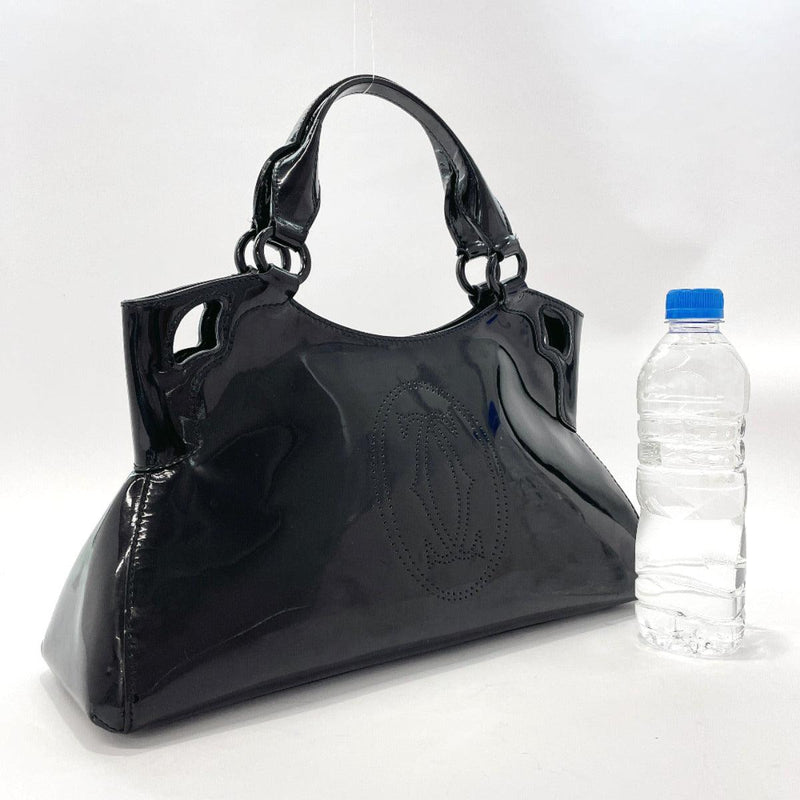CARTIER Handbag Marcello Patent leather Black Women Used - JP-BRANDS.com