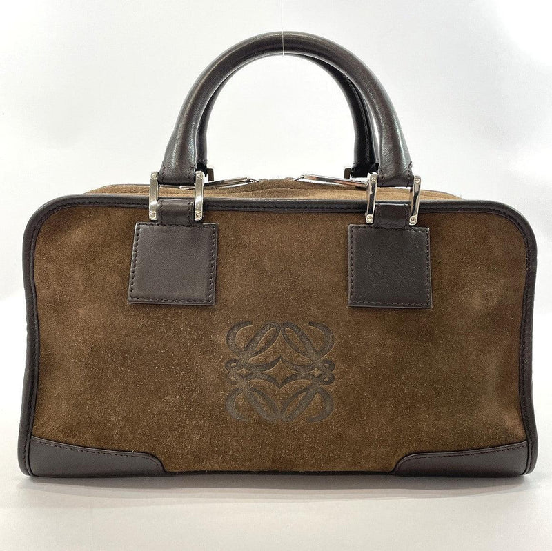 LOEWE Handbag Amazonas Suede/leather Dark brown Women Used - JP-BRANDS.com