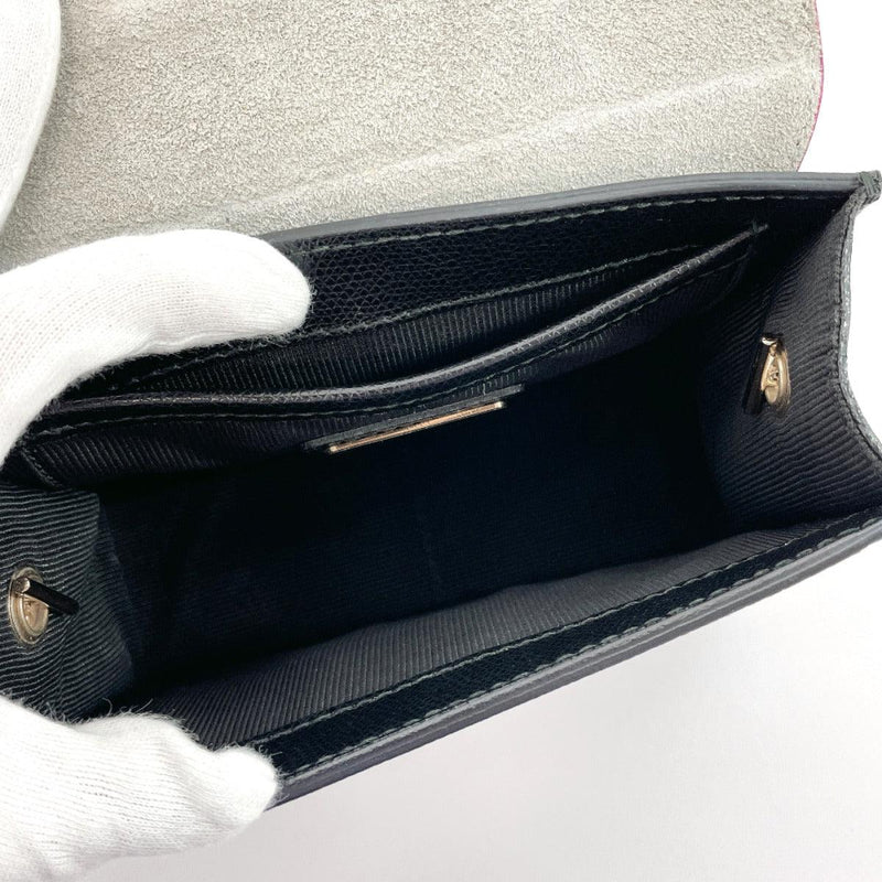 Furla Shoulder Bag leather Black Black Women Used - JP-BRANDS.com