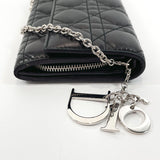 Christian Dior Wallet Chain Canage lambskin Black Women Used - JP-BRANDS.com