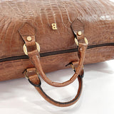 BALLY Boston bag Boston bag Embossed vintage leather Brown Women Used - JP-BRANDS.com