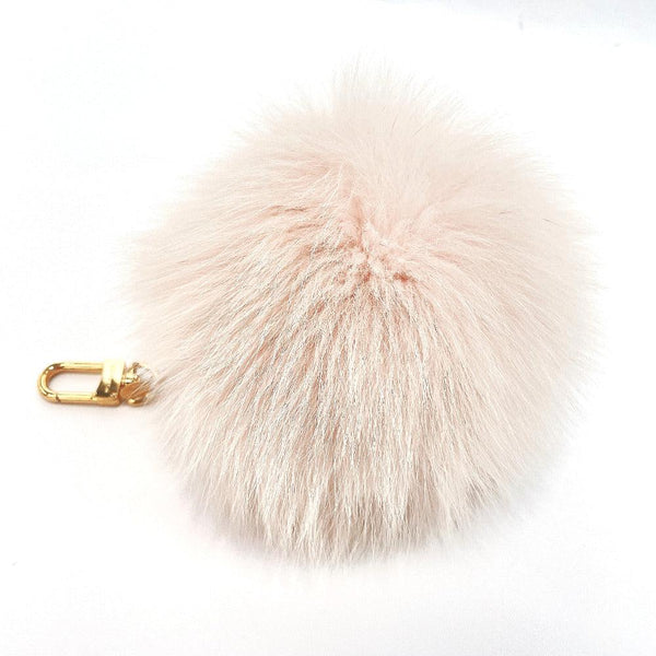 LOUIS VUITTON Fox Fur Fuzzy V Bag Charm White 1275251