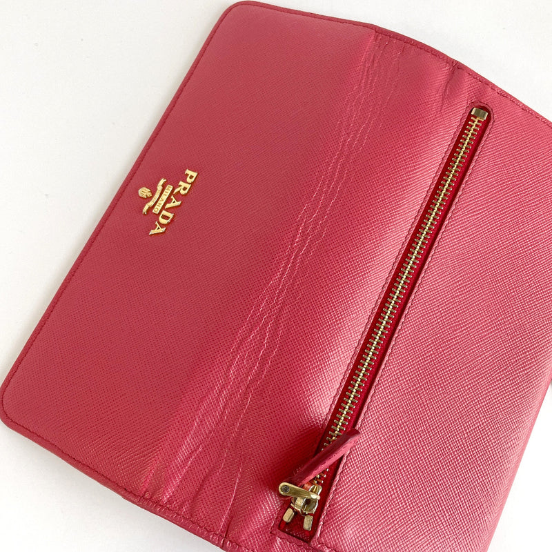 Prada PRADA MILANO Pink Lampo Zipper Wallet Purse Leather | Grailed