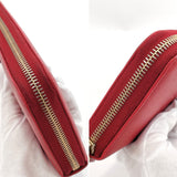 PRADA purse 1ML506 Zip Around Safiano leather Red Women Used