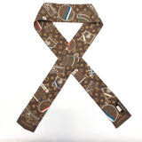 LOUIS VUITTON scarf M72395 Bando monogram trunks silk Brown Women Used