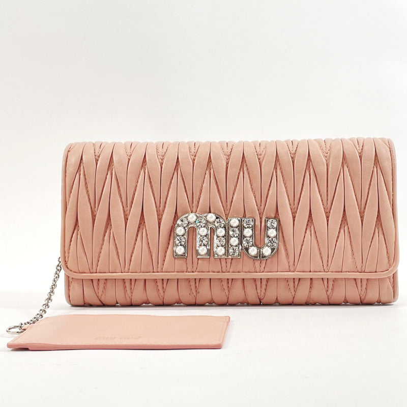 MIUMIU purse Materasse leather pink Women Used