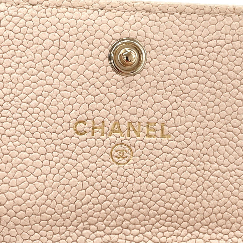 CHANEL coin purse Boy chanel V stitch Matt caviar skin beige Women Used - JP-BRANDS.com