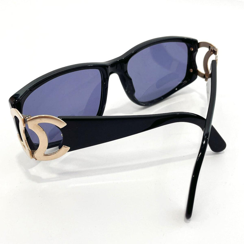 CHANEL 02461 94305 Cocomark Sunglasses Blue Black Gold Women's Made in  Italy 411