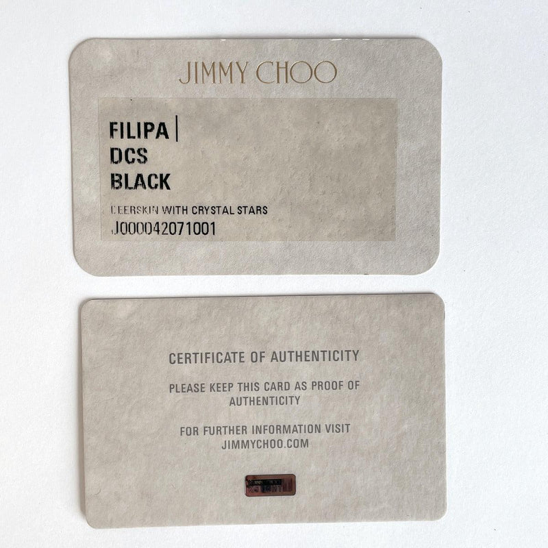 JIMMY CHOO purse Round fastener Studs leather Black unisex Used - JP-BRANDS.com