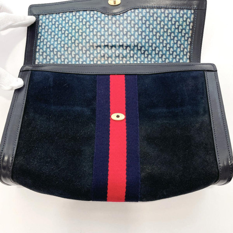 Vintage Saks Fifth Avenue Blue Suede Shoulder Bag Purse - Momentum Vintage