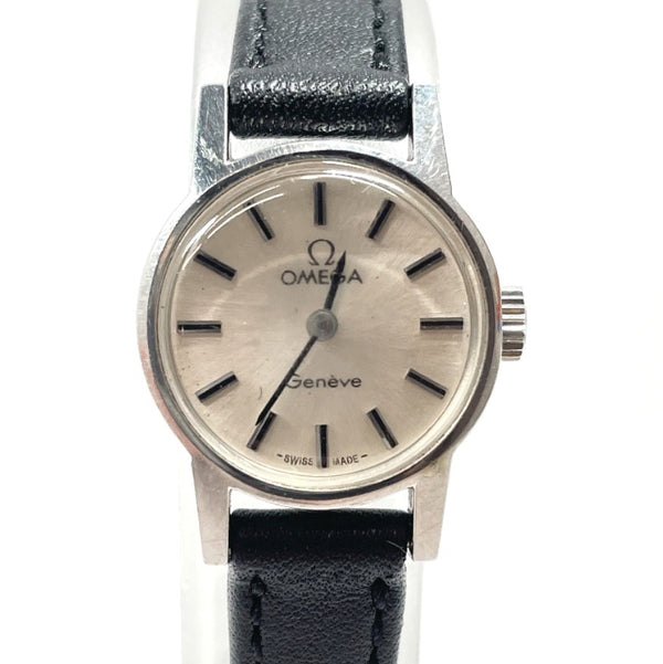 OMEGA Watches 485 Geneva Hand Winding vintage Stainless Steel/leather Silver Silver Women Used