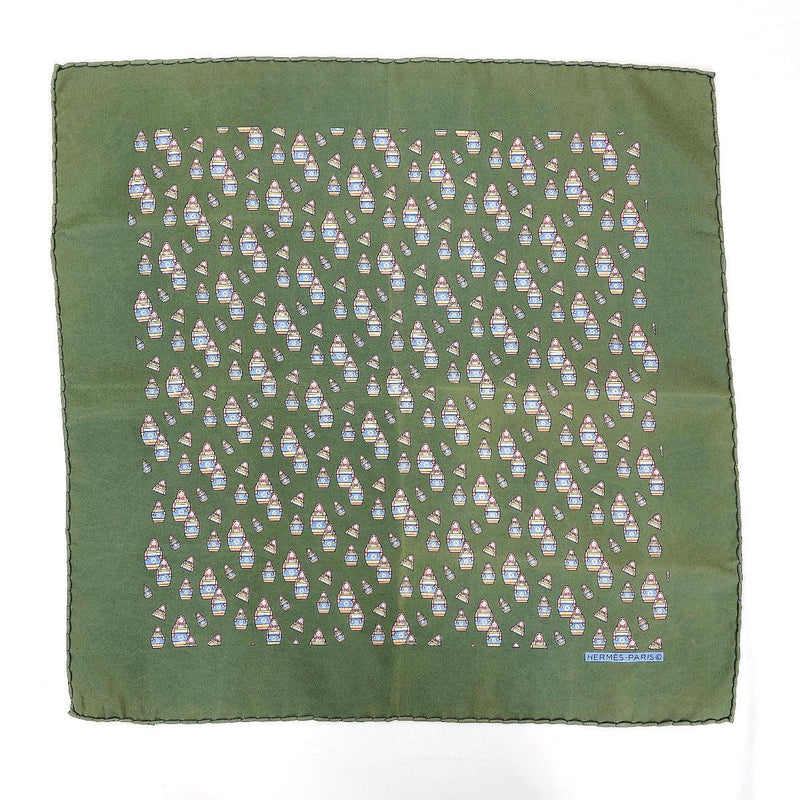 HERMES scarf scarf silk green unisex Used - JP-BRANDS.com