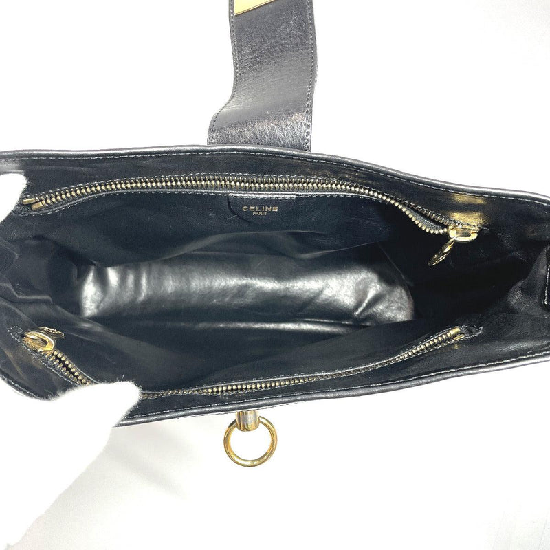 CELINE Handbag M10 one belt leather Black Women Used - JP-BRANDS.com