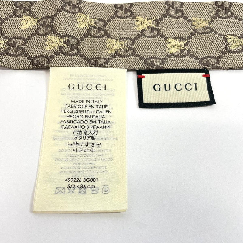 GUCCI scarf Twilly GG Bee (bee) silk Brown Women Used - JP-BRANDS.com
