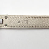 HERMES bracelet Kelly breath leather white □GCarved seal Women Used - JP-BRANDS.com