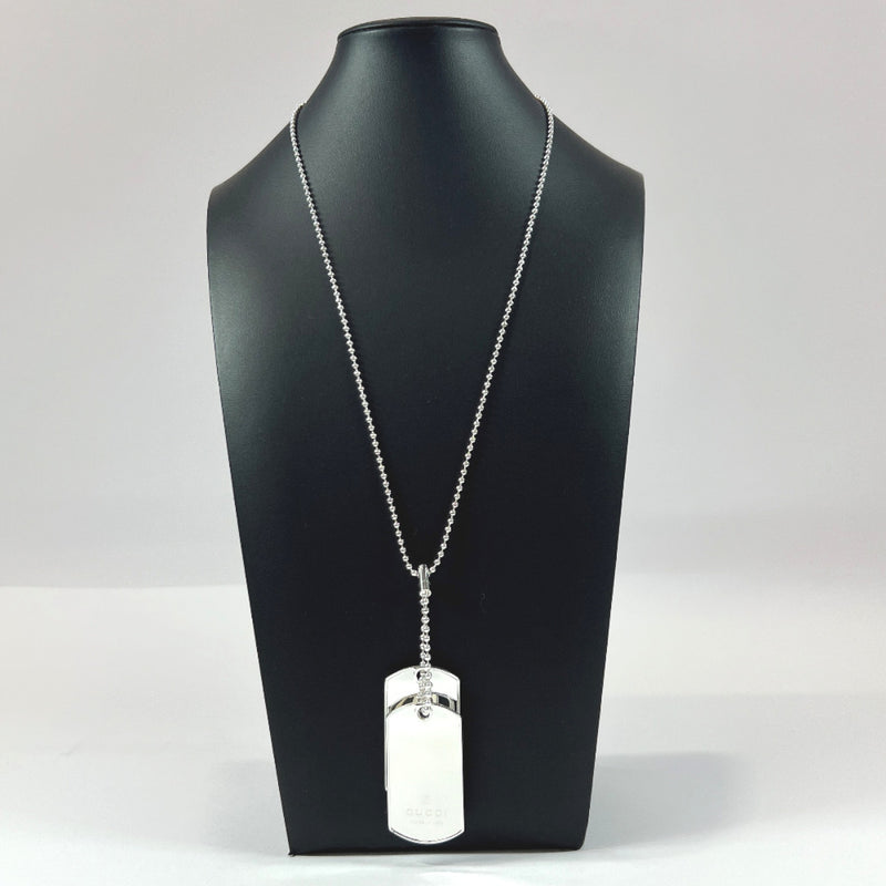 GUCCI Necklace 1561 F1 Dog tag Ball chain Silver925 Silver mens Used