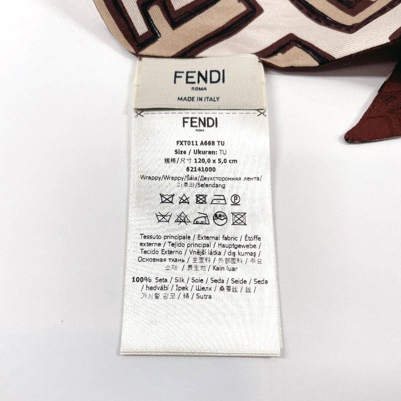 FENDI scarf Twilly silk Brown Brown Women Used - JP-BRANDS.com