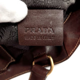 PRADA Tote Bag BR3419 Logo jacquard canvas/leather Brown Women Used