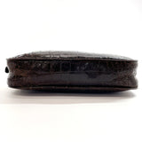 Miu Miu Shoulder Bag Croco embossed leather Dark brown Women Used