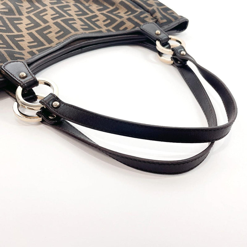 FENDI Handbag 8BH156 Zucca canvas/leather Brown Women Used - JP-BRANDS.com