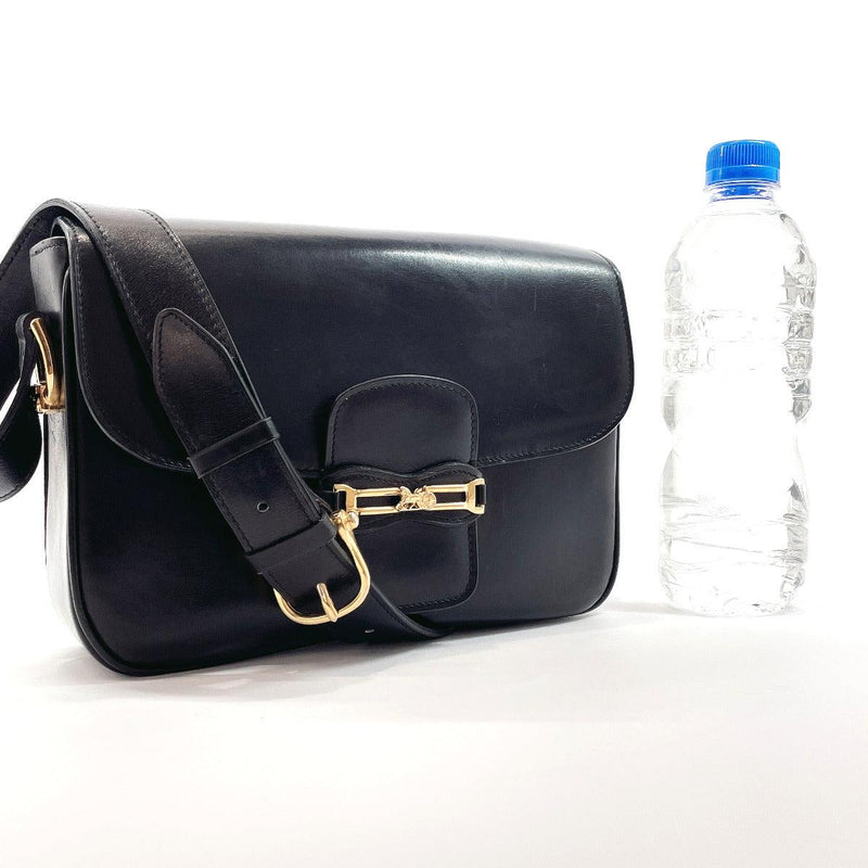 CELINE Shoulder Bag Carriage Hardware Vintage leather Black Women Used - JP-BRANDS.com