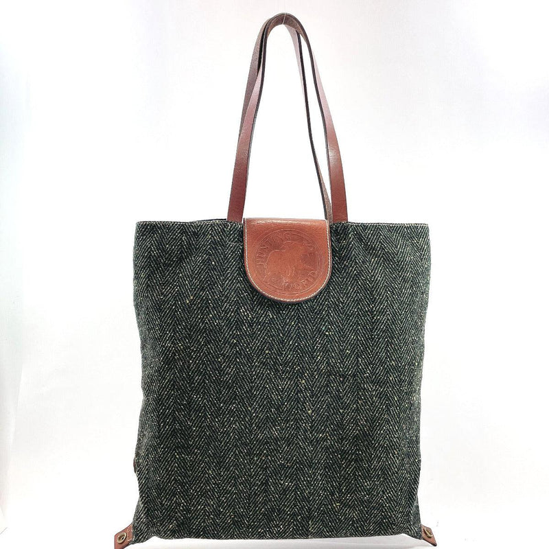 HUNTING WORLD Tote Bag ・1・1・2・01 tweed/leather green Women Used - JP-BRANDS.com
