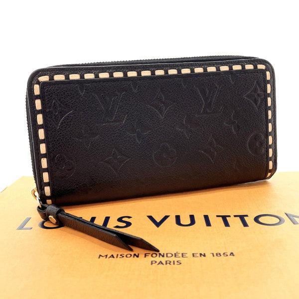 LOUIS VUITTON purse M64805 Zippy wallet Monogram unplant Black unisex Used - JP-BRANDS.com