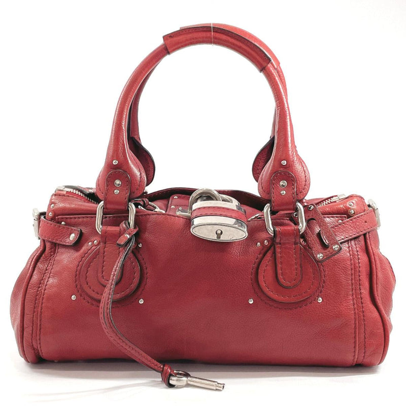 Chloe Handbag Paddington leather Red Women Used - JP-BRANDS.com