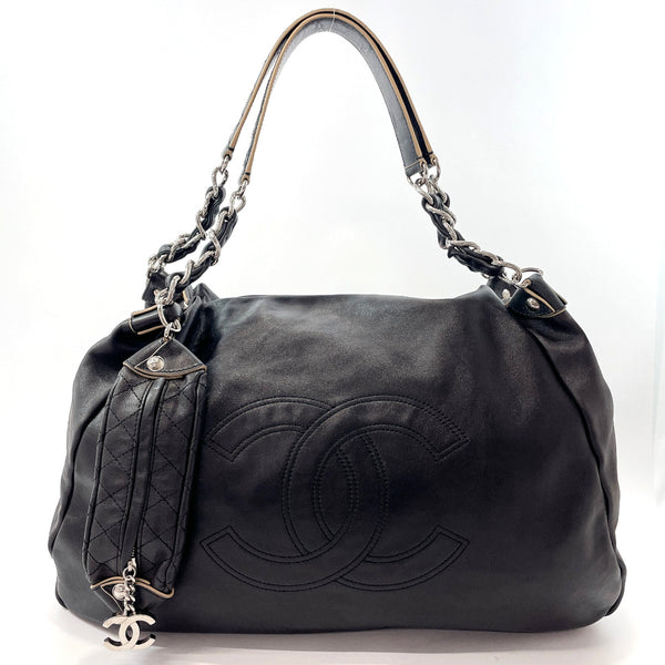 CHANEL Shoulder Bag COCO Mark leather Black Women Used –