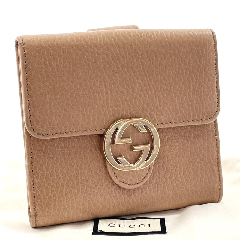 GUCCI wallet 615525 Double Sided wallet Interlocking G leather beige Women Used - JP-BRANDS.com