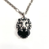 GUCCI Necklace Lion head metal/crystal Silver Silver unisex Used - JP-BRANDS.com