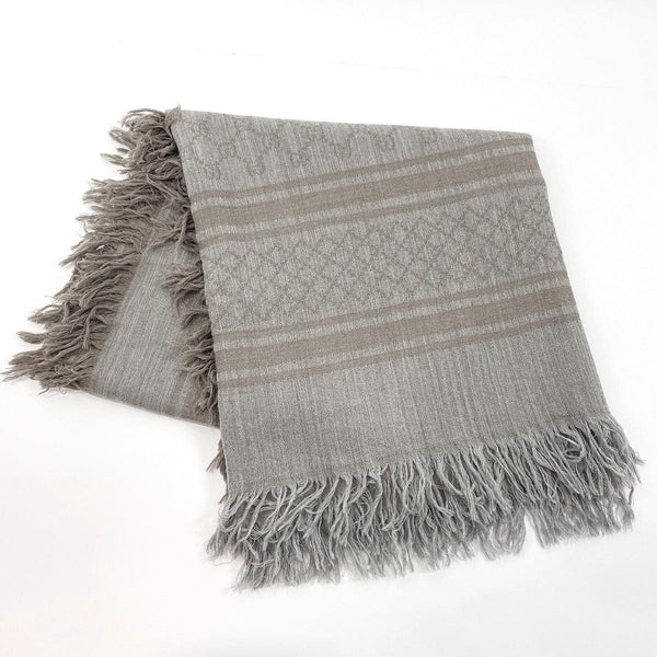 GUCCI Stall shawl GG gray wool/silk gray unisex Used - JP-BRANDS.com